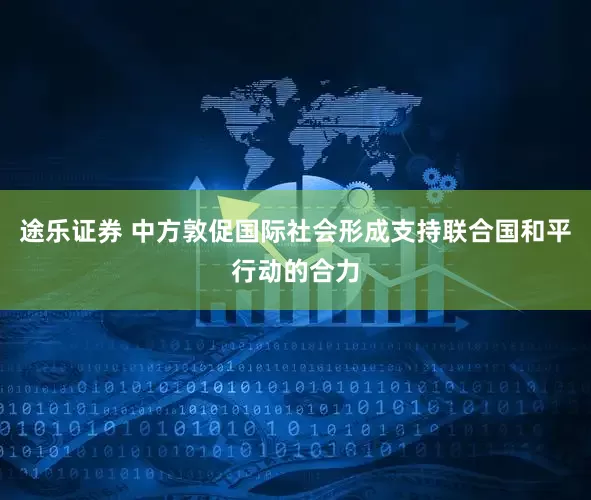 途乐证券 中方敦促国际社会形成支持联合国和平行动的合力